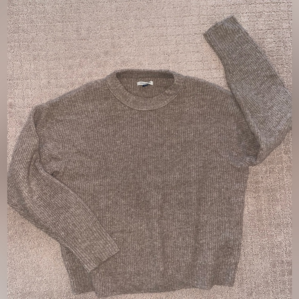American Eagle Outfitters Taupe Crewneck Sweater